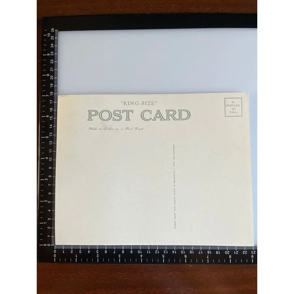 Vtg RARE Kromekote B/w King-Size 9x7 Postcard #210 Coast Line Miami Beach FL SEE